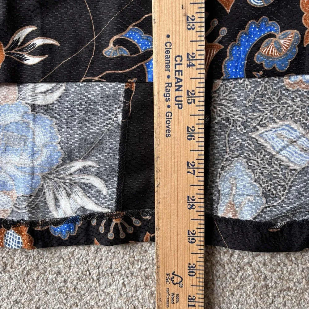Batik Semar Tunic Shirt Women's 3L (Us Sz XL) Black Blue Orange High-low - Picture 11 of 11